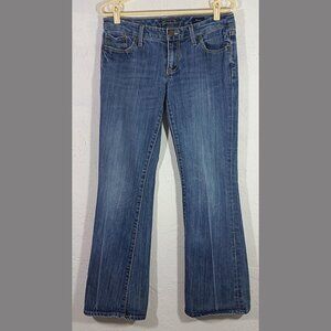 Seven7 Jeans Size 30 Blue Flare Medium Wash Embroidered Pockets Pants
